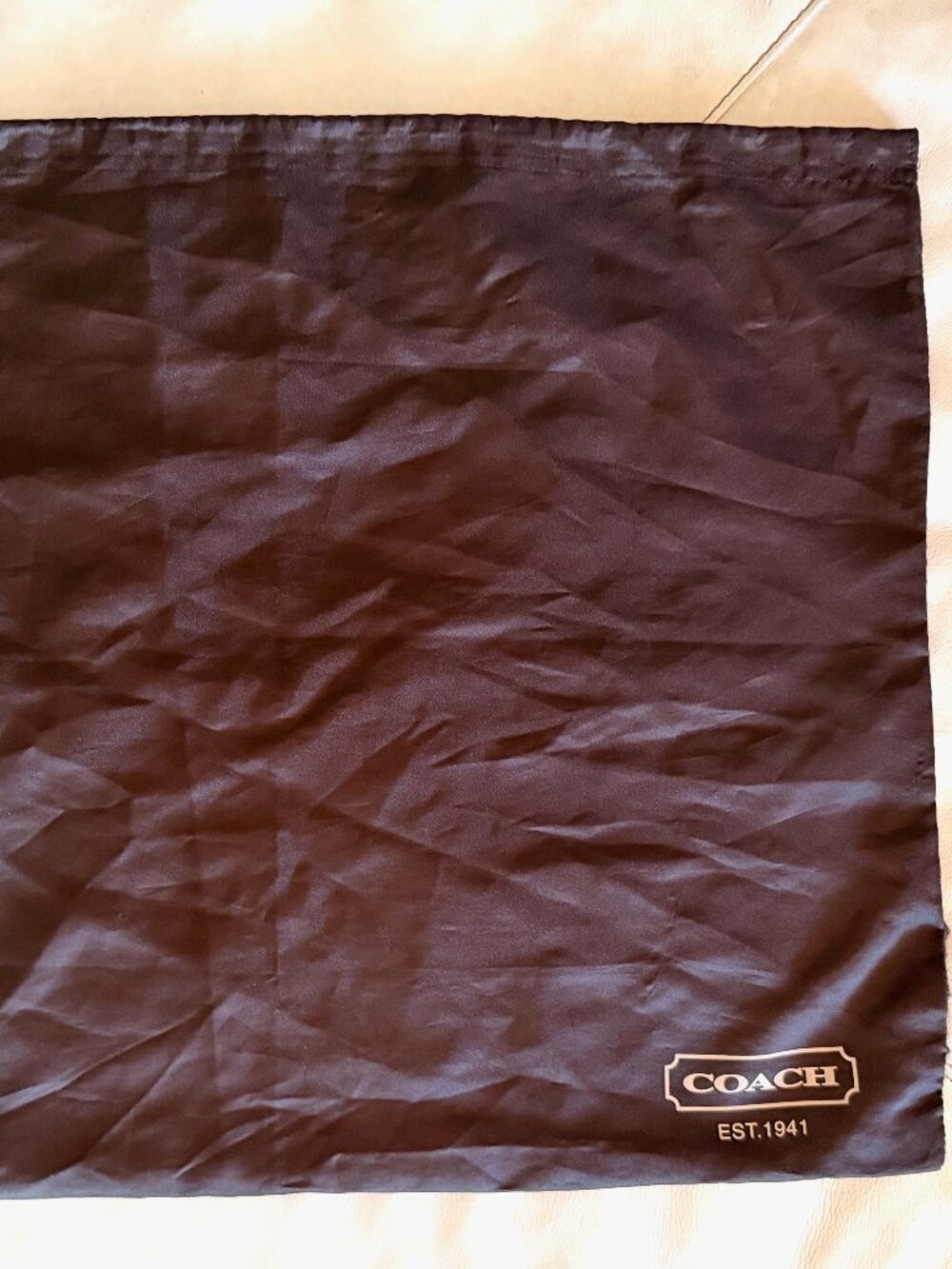 Authentic Coach Large Brown Satin Dust Bag 23.5" x 19" Handbag Tote Storage